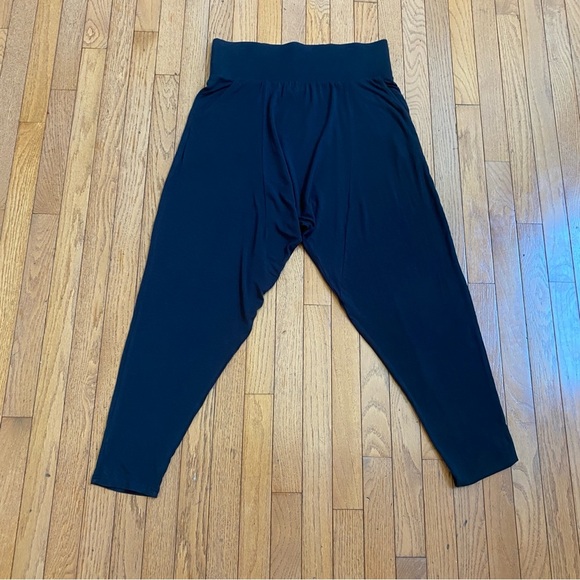 JG BENCH Harem Pants Black Large Wide Waistband Tapered Leg L Boho Pant - Picture 7 of 13